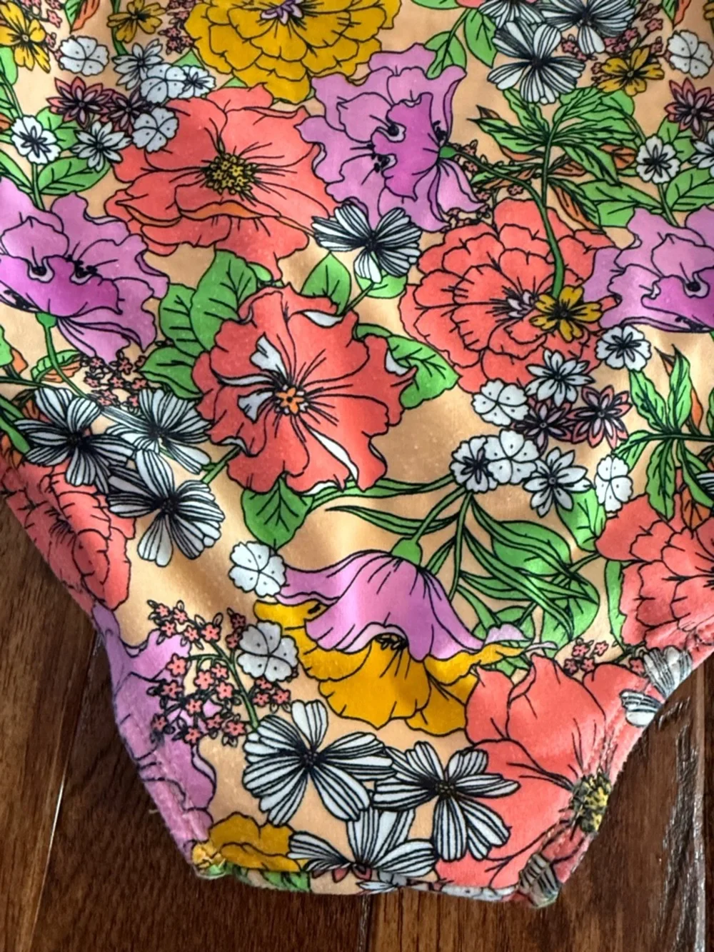 Cat and Jack Floral Cutout One-Piece Swimsuit in Pink & Yellow 14